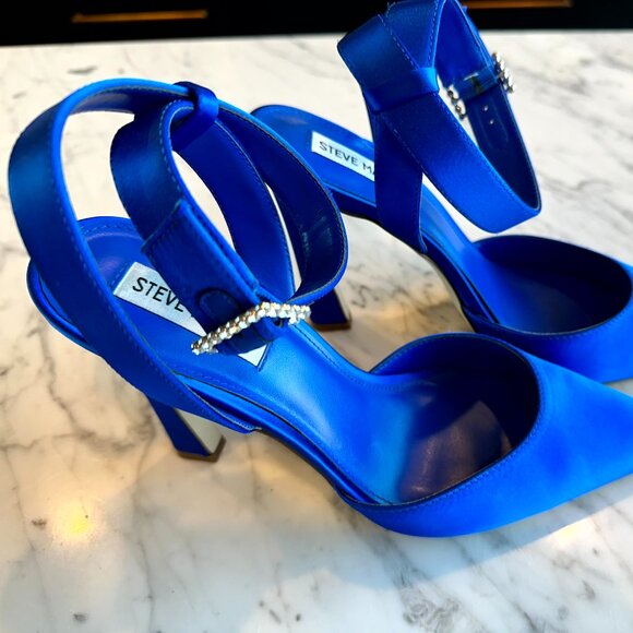 Steve Madden Sarantos Pump Blue Satin - Size 8.5 - Picture 4 of 10